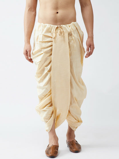 Buy Men’s Beige Solid Dhoti – Traditional Mid-Rise Dhoti with Drawstring Closure | IndiaIsta