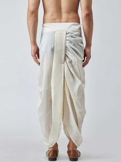 Buy Men’s Off-White Dhoti Pants – Zari Woven, Mid-Rise & Stylish Fit | Indiaista