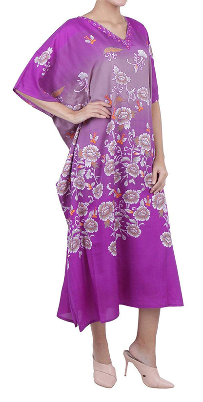 Women's Boho Maxi Kaftan Dress – Free Size, Long Caftan Gown for Beach & Casual Wear | Indiaista