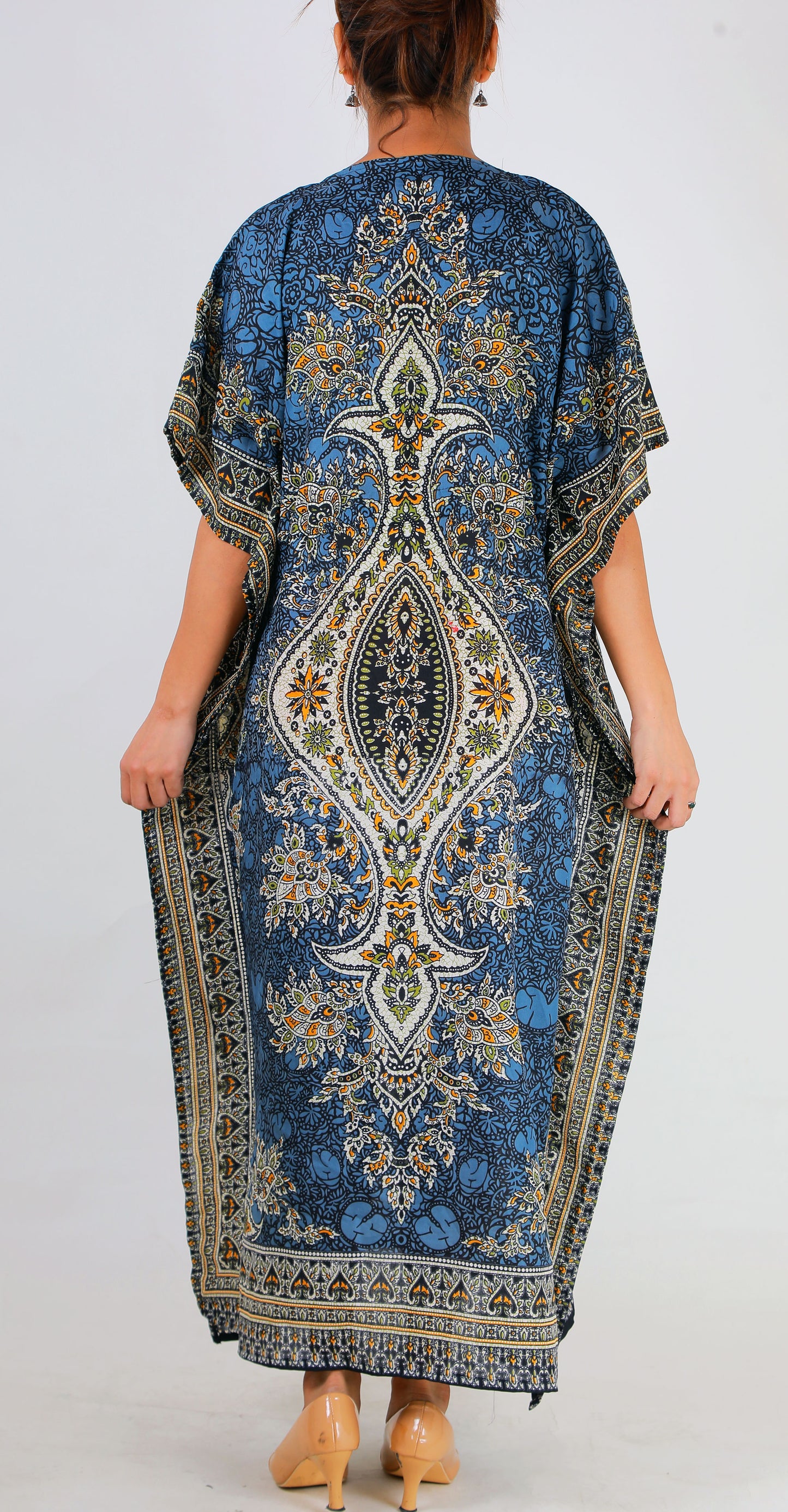 Women's Boho Maxi Kaftan Dress – Long Mumu Caftan Tunic, Plus Size Night Gown | Indiaista