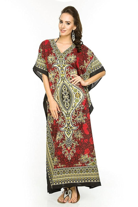 Women's Boho Maxi Kaftan Dress – Long Mumu Caftan Tunic, Plus Size Night Gown | Indiaista