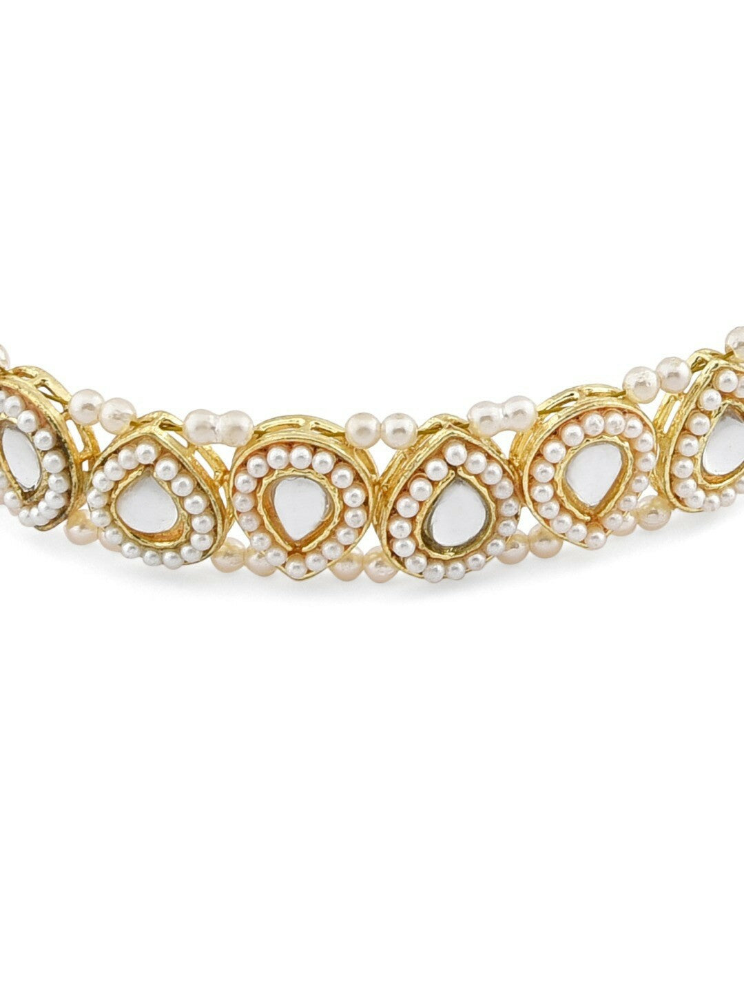 Gold-Toned Kundan & Pearl Embellished Hairband for Women – Ethnic Head Chain | Indiaista