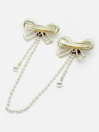 Gold-Toned Butterfly Pearl Hair Clip for Women – Elegant Claw Clip | Indiaista