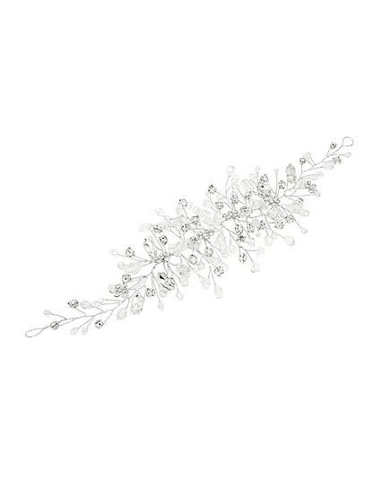 White Beaded Tiara for Girls & Women – Elegant Hair Accessory for Weddings & Parties | Indiaista