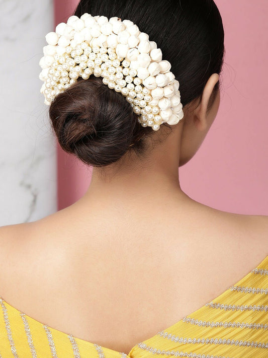 Buy Women White Beaded Hair Pin Online – Elegant Hair Accessory | Indiaista