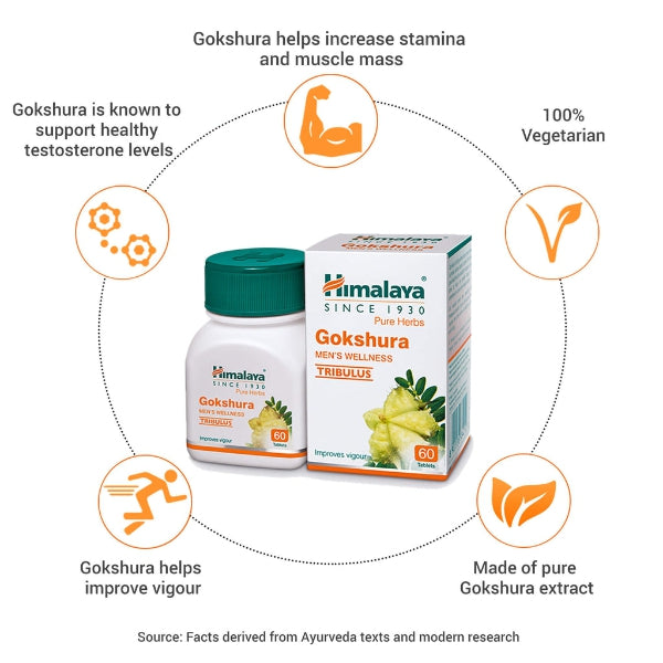 Himalaya Gokshura Tribulus Tablets – Ayurvedic Support for Kidney & Urinary Health (60 Tablets) | Indiaista