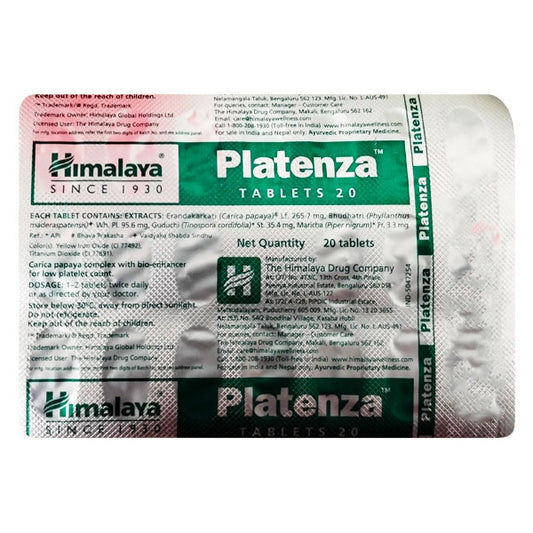 Himalaya Platenza Tablets – Ayurvedic Immunity & Platelet Support (20 Tablets) | Indiaista