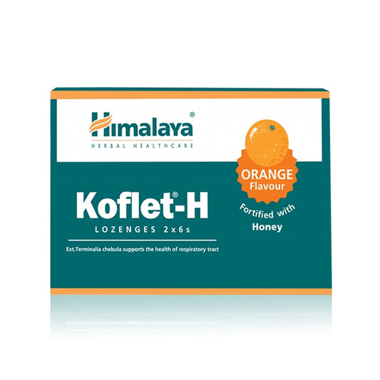 Himalaya Koflet-H Lozenges for Cold & Cough Relief | Orange Flavor, Pack of 6