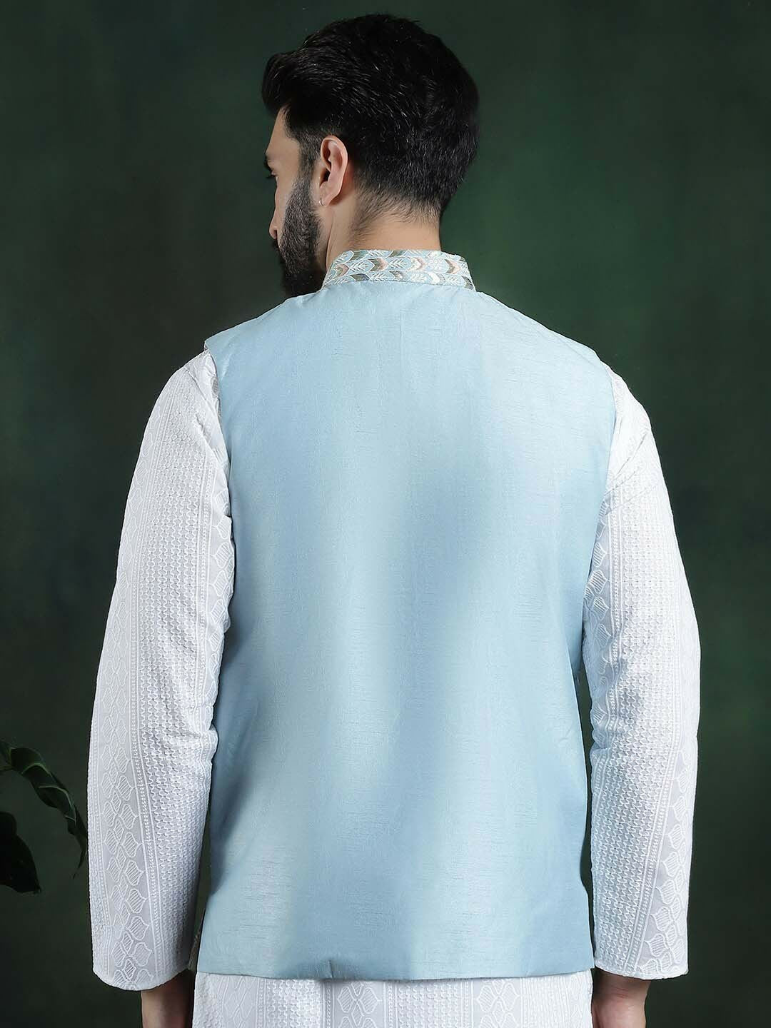 Men’s Printed Woven Nehru Jacket – Traditional Elegance