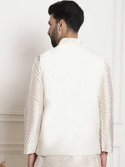 Men’s Embellished Silk Nehru Jacket – Luxe Festive Appeal