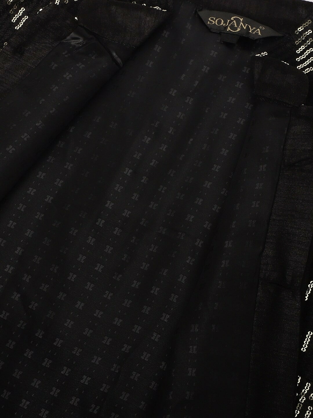 Men’s Chevron Embellished Pure Silk Nehru Jacket – Luxe Festive Wear