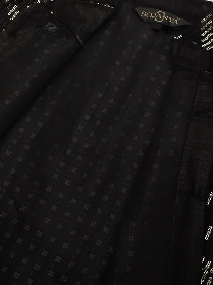 Men’s Chevron Embellished Pure Silk Nehru Jacket – Luxe Festive Wear