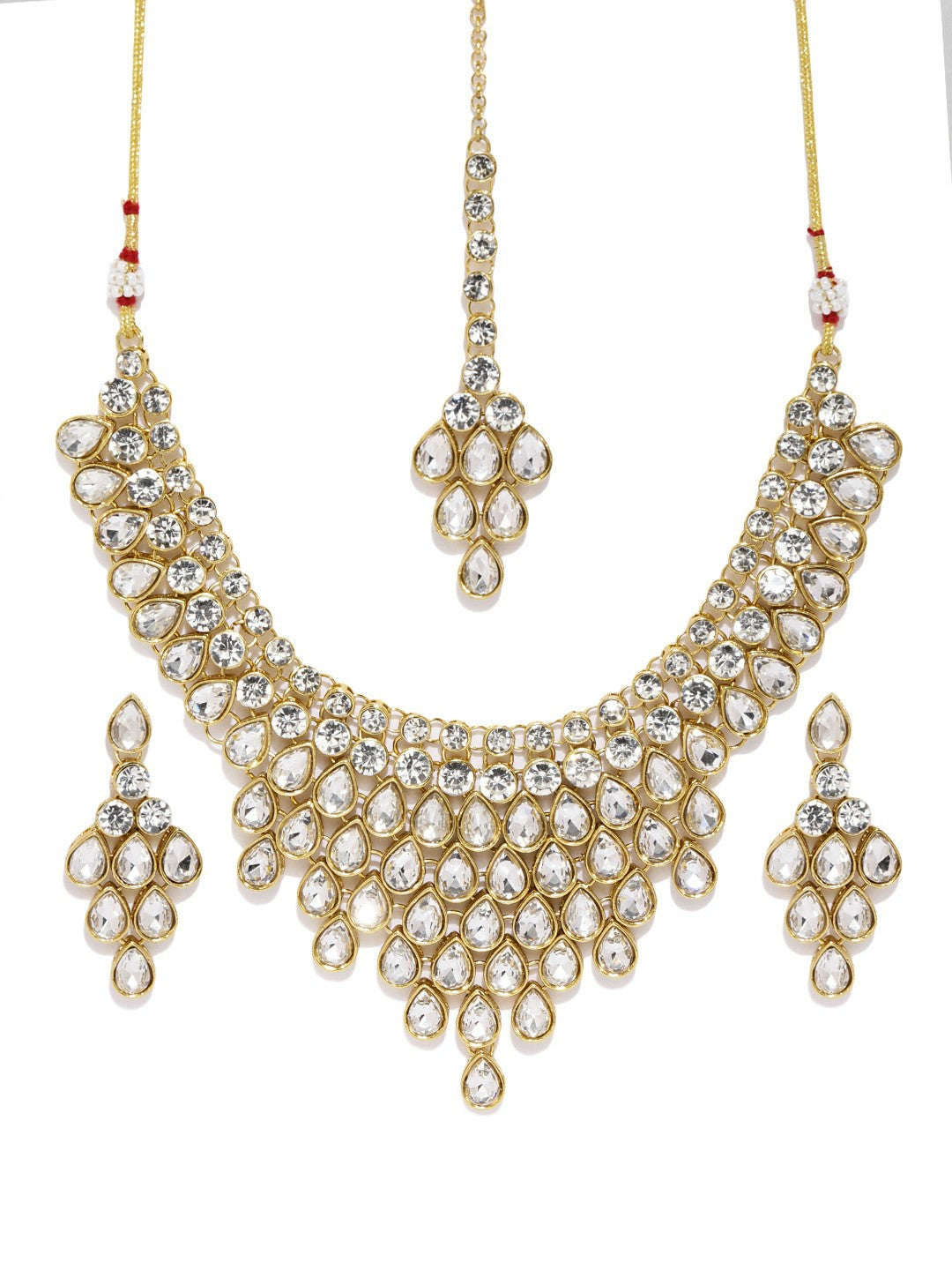 Buy Women Gold-Toned Traditional Jewellery Set Online | Indiaista