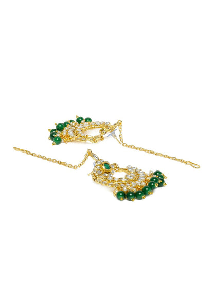 Women Green Gold-Plated Kundan Bridal Jewellery Set | Indiaista