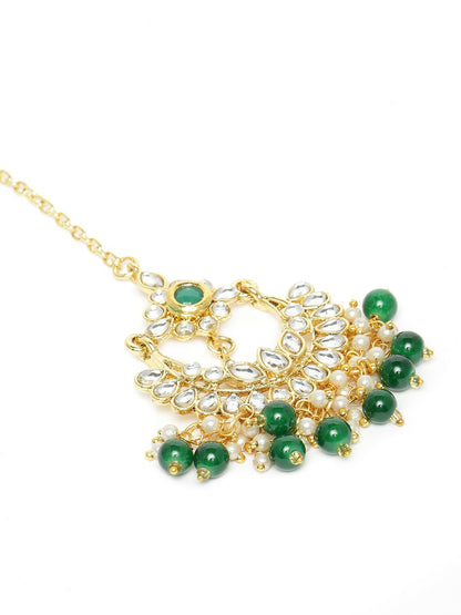 Women Green Gold-Plated Kundan Bridal Jewellery Set | Indiaista