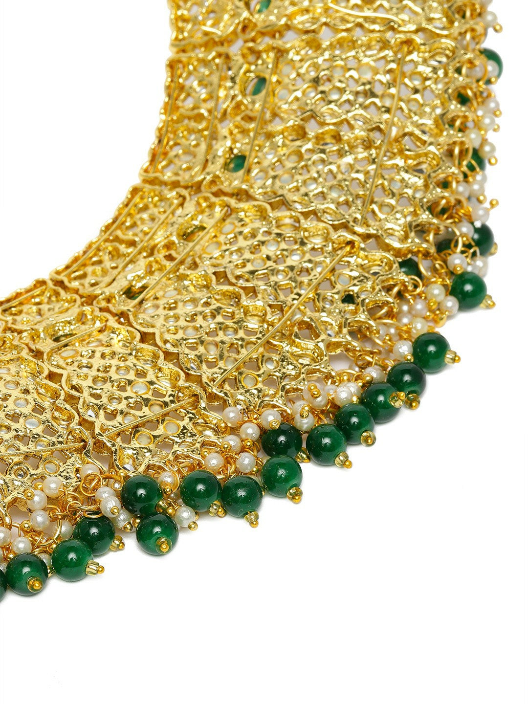 Women Green Gold-Plated Kundan Bridal Jewellery Set | Indiaista