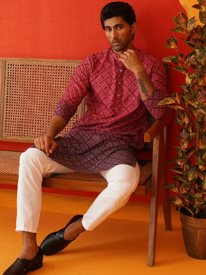 Men’s Orchid Purple Floral Kurta – Sequinned Couture