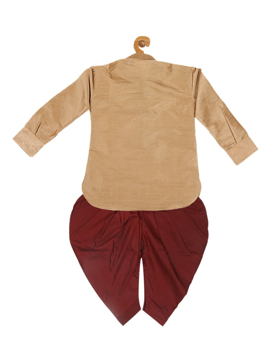 Rose Gold Solid Kurta with Dhoti Pants – Elegant Ethnic Wear for Boys | Indiaista