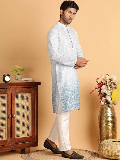 Men Paisley Printed Regular Kurta with Pyjamas – Stylish Cotton Blend Set for Traditional Look | Indiaista