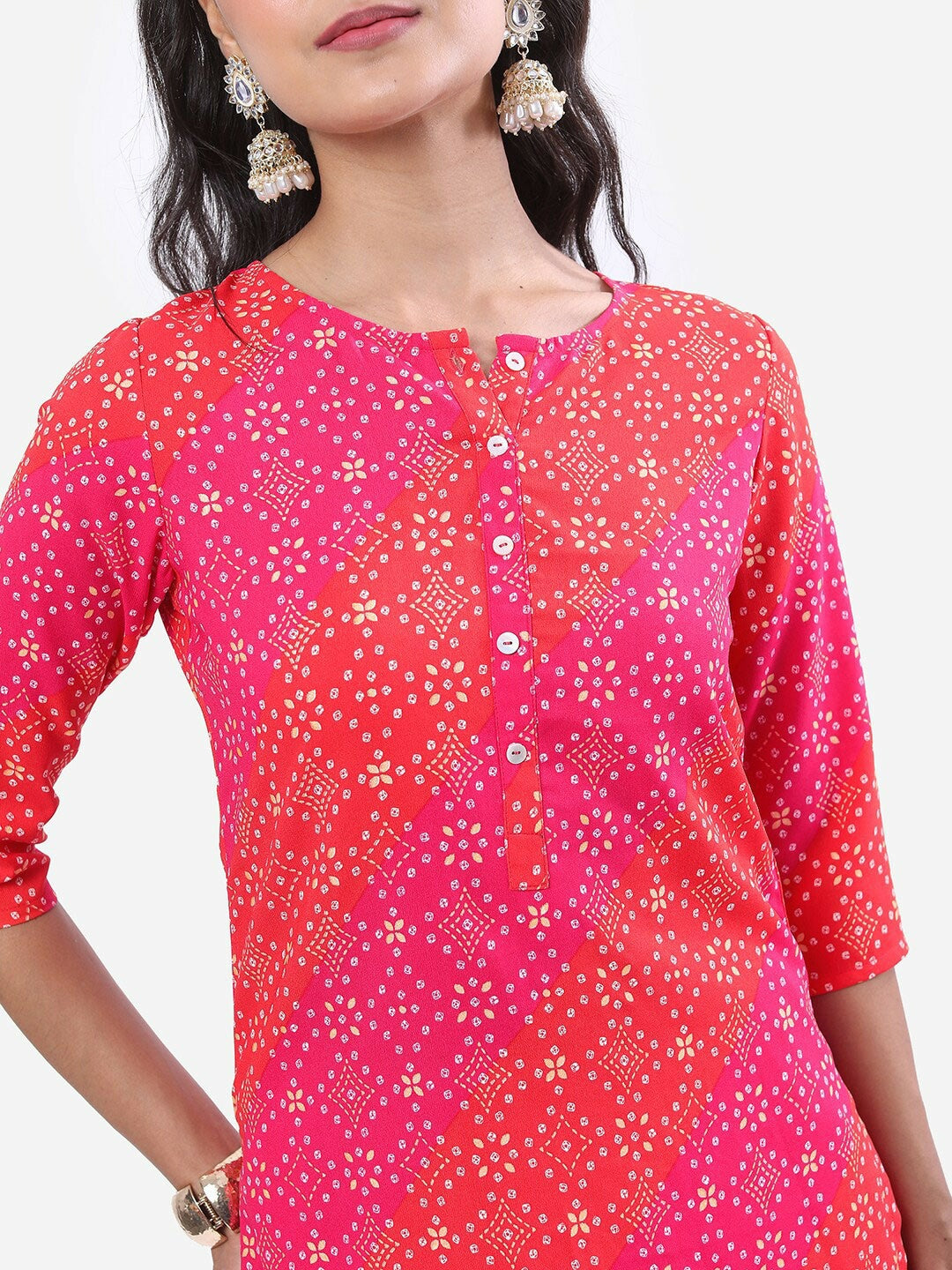 Women Pink Ethnic Motif Printed Kurta with Sharara Set – Stylish Festive Wear | Indiaista