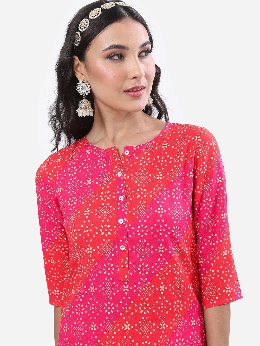 Women Pink Ethnic Motif Printed Kurta with Sharara Set – Stylish Festive Wear | Indiaista