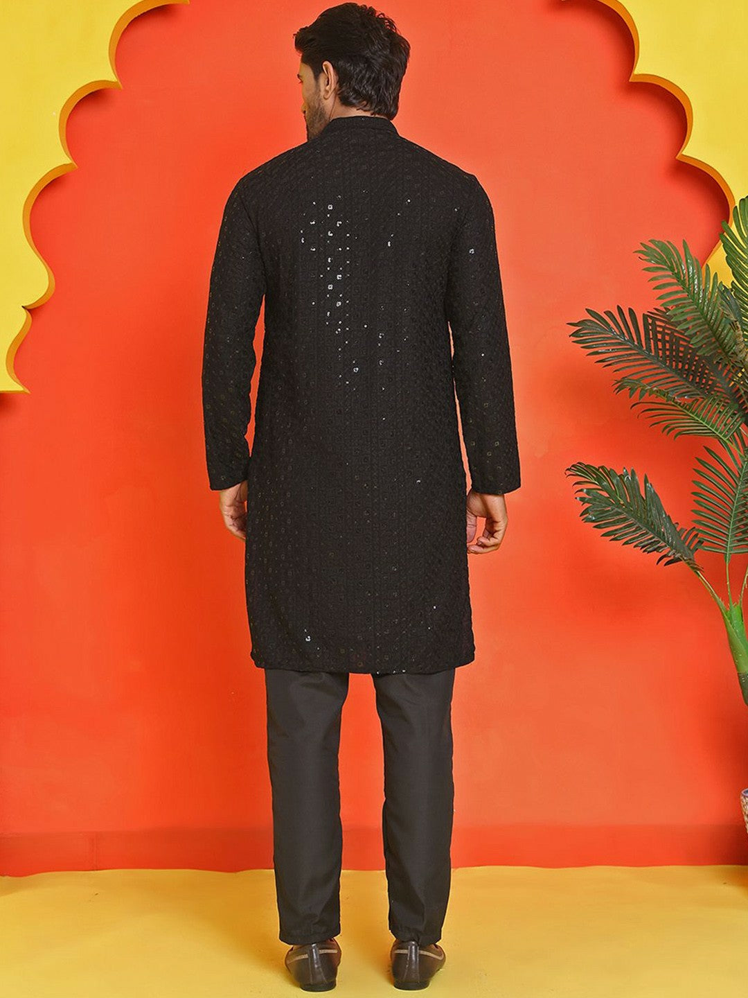 Men’s Royal Blue Chikankari Kurta Set with Pyjamas – Pure Cotton Festive Wear