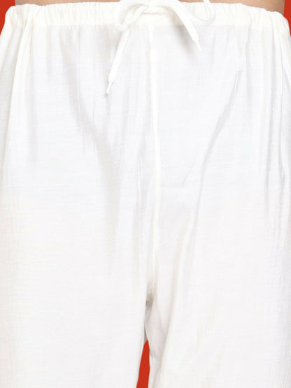 Men’s Floral Embroidered Chikankari Kurta with Pyjamas – Festive Elegance