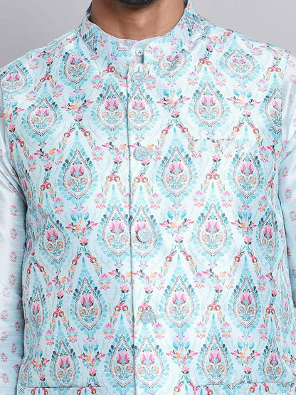 Men's Floral Printed Straight Kurta with Pyjamas – Breezy Festive Style