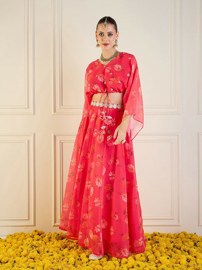 Fuchsia Printed Lehenga Choli for Women – Bollywood Wedding & Bridal Bridesmaid Outfit | Indiaista