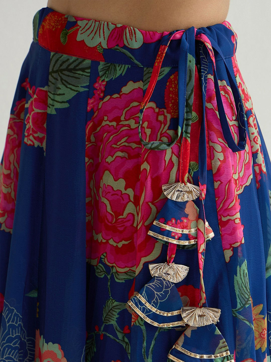 Navy Blue & Pink Printed Lehenga Choli – Bollywood Wedding & Bridal Outfit | Indiaista