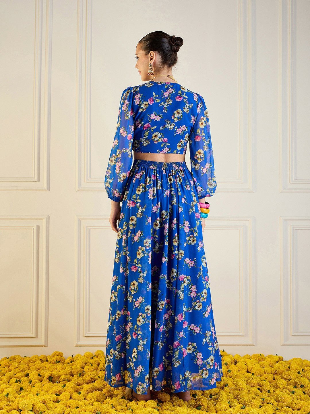 Blue & Pink Printed Lehenga Choli – Bollywood Bridal, Wedding & Bridesmaid Wear | Indiaista