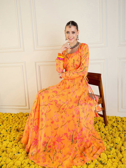 Handmade Mustard & Pink Printed Lehenga Choli – Bollywood Bridal, Wedding & Bridesmaid Wear | Indiaista