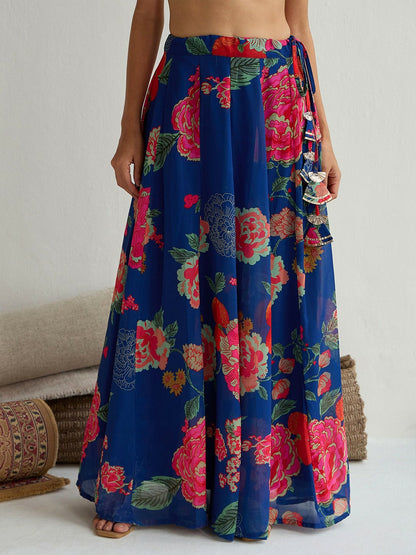 Navy Blue & Pink Printed Lehenga Choli – Bollywood Wedding & Bridal Outfit | Indiaista