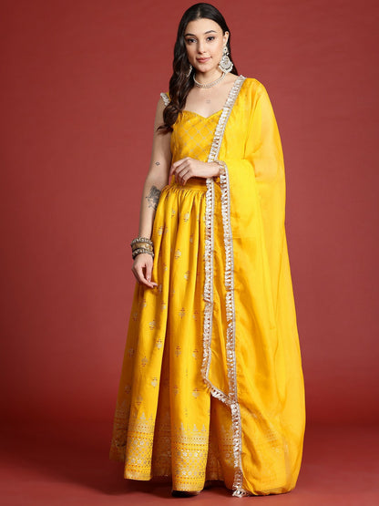 Yellow Bollywood Bridal Lehenga Choli for Women – Indian Pakistani Wedding & Bridesmaid Outfit | Indiaista