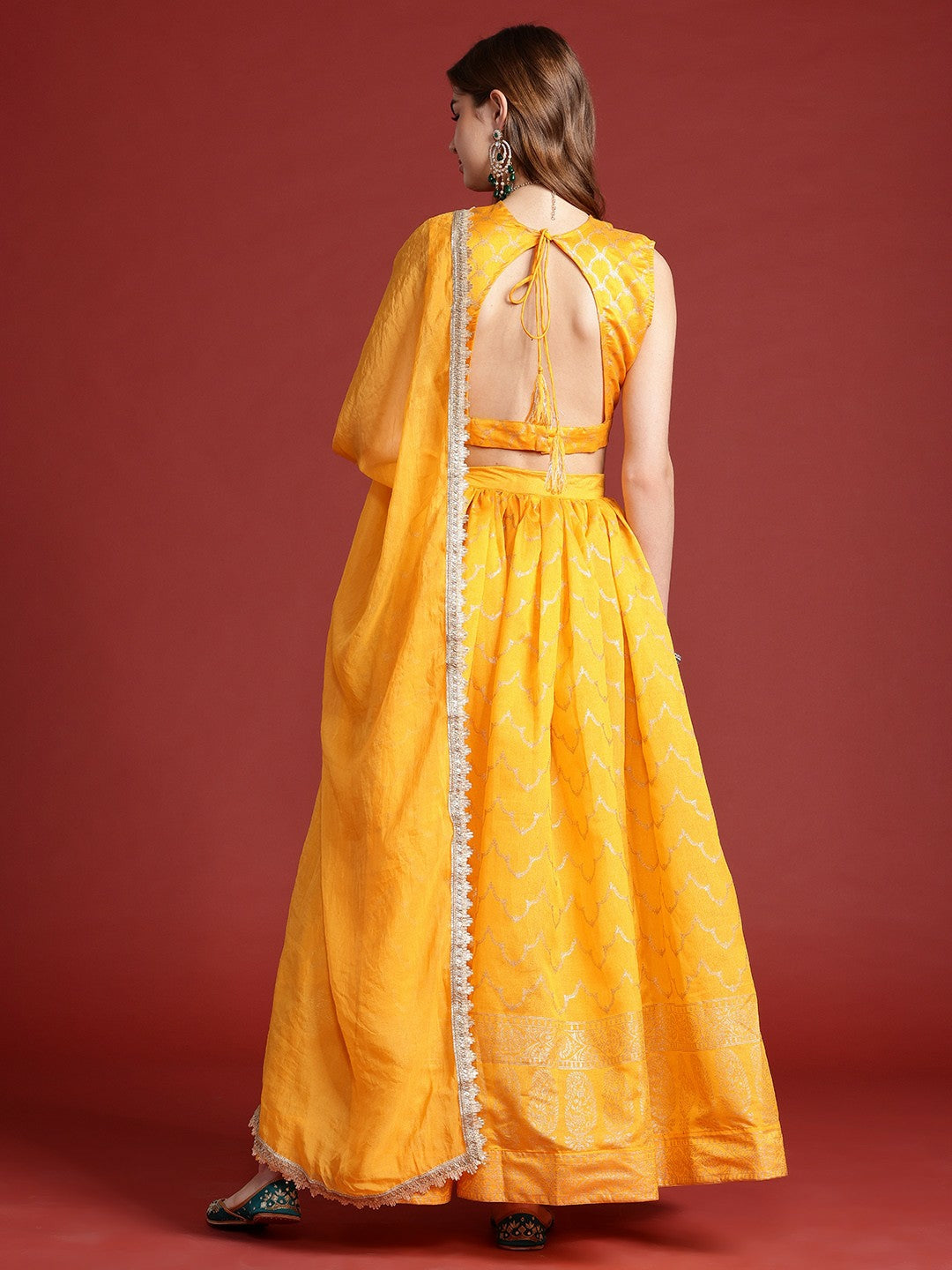 Yellow & Silver Embroidered Lehenga Choli for Women – Bollywood Bridal & Bridesmaid Outfit | Indiaista