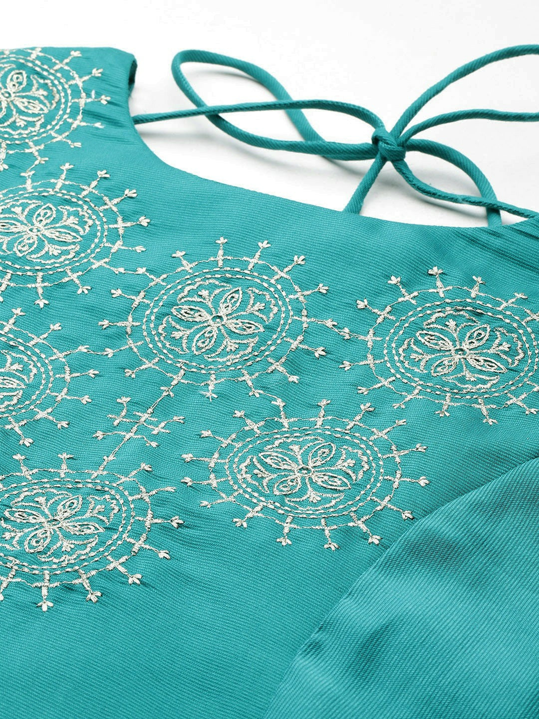 Teal & Silver Embroidered Lehenga Choli for Women – Bollywood Wedding & Bridal Wear | Indiaista