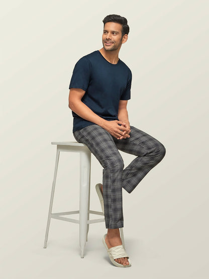 Men Super Combed Cotton Checkmate Lounge Pants - Comfortable & Breathable Regular-Fit Pyjamas | Indiaista