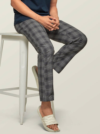 Men Super Combed Cotton Checkmate Lounge Pants - Comfortable & Breathable Regular-Fit Pyjamas | Indiaista