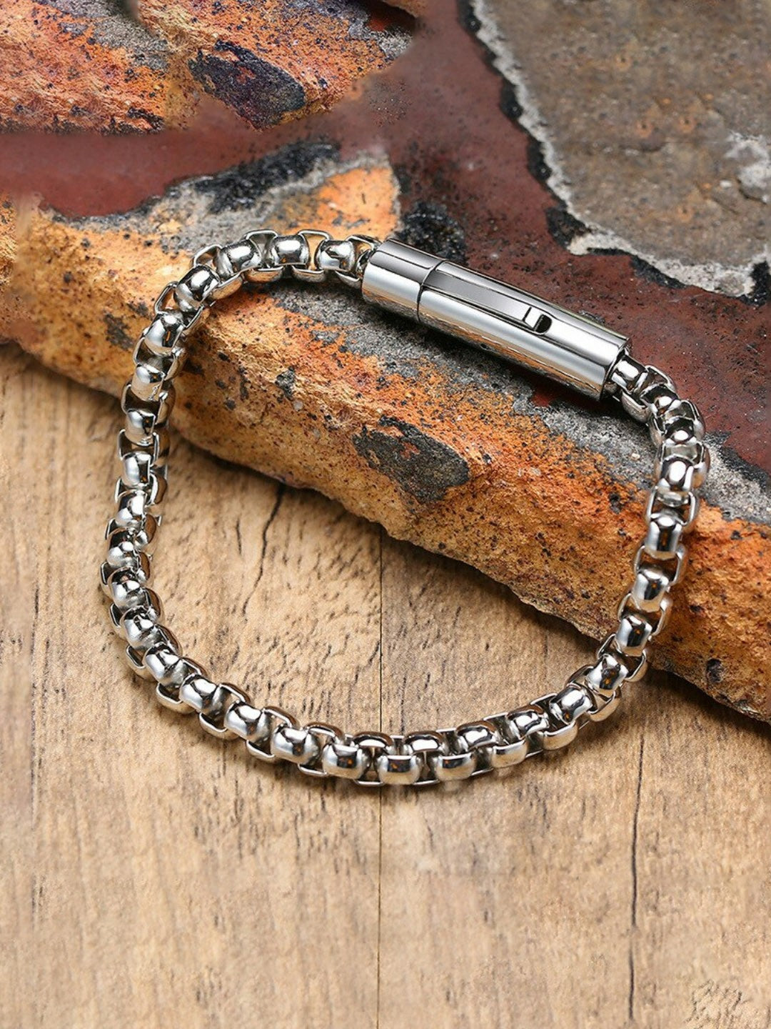 Men's Silver-Plated Wraparound Beads Bracelet – Stainless Steel, Stylish & Durable | Indiaista