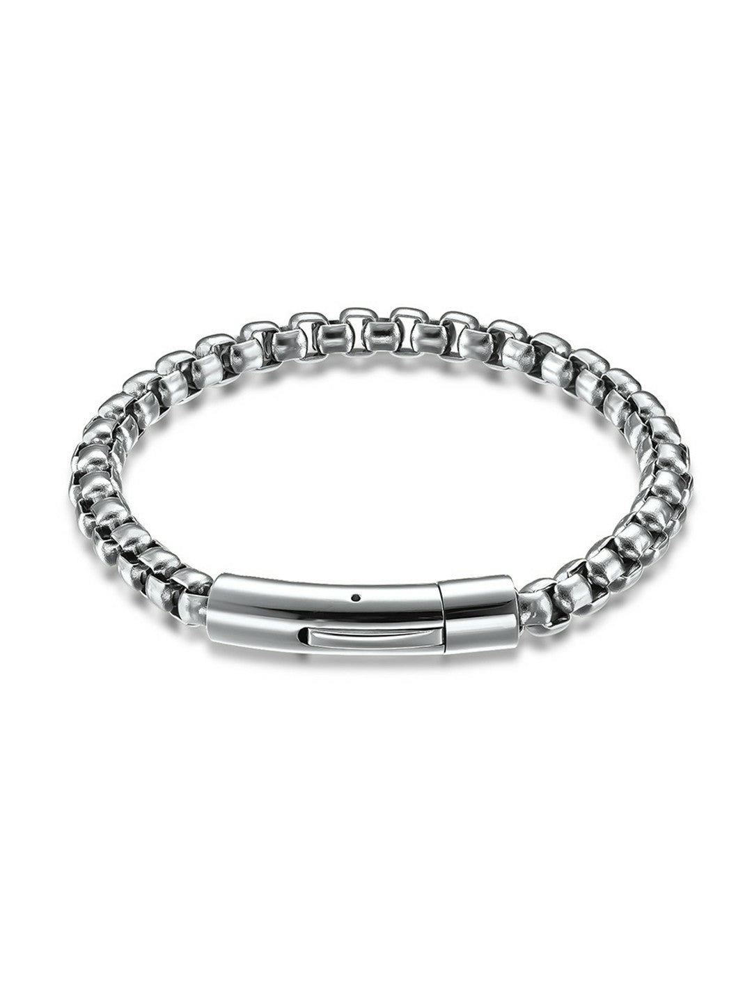 Men's Silver-Plated Wraparound Beads Bracelet – Stainless Steel, Stylish & Durable | Indiaista