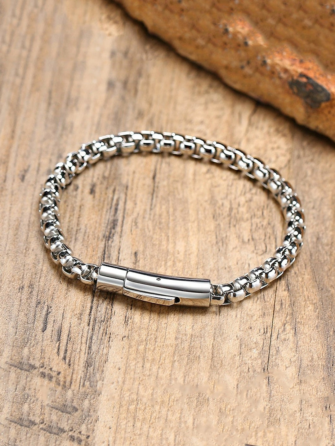 Men's Silver-Plated Wraparound Beads Bracelet – Stainless Steel, Stylish & Durable | Indiaista