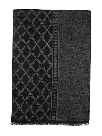 Black & Grey Checked Woolen Scarf for Men – Stylish & Warm | Indiaista