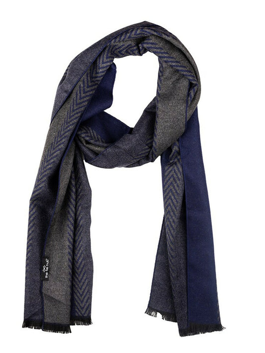 Buy Men’s Woolen Self Design Scarf – Blue & Grey | Indiaista