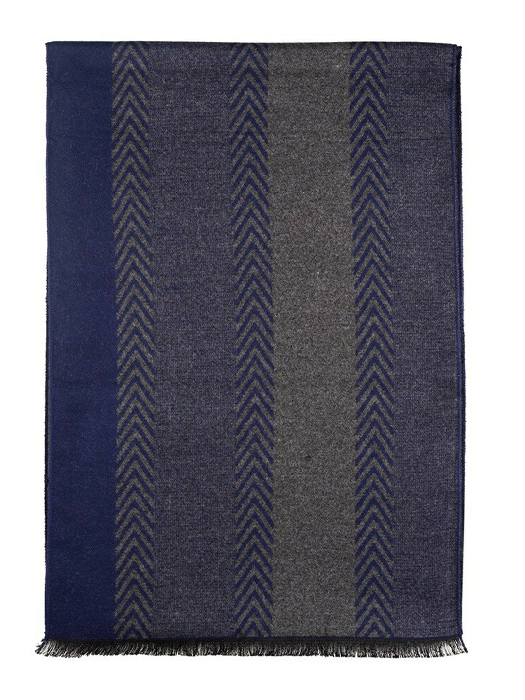 Buy Men’s Woolen Self Design Scarf – Blue & Grey | Indiaista