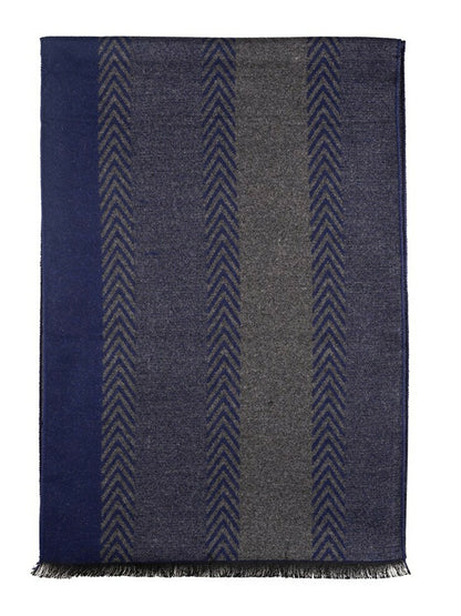 Buy Men’s Woolen Self Design Scarf – Blue & Grey | Indiaista