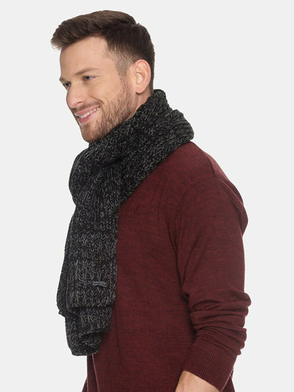 Buy Black & Grey Knitted Patterned Muffler for Men – Stylish & Warm | Indiaista