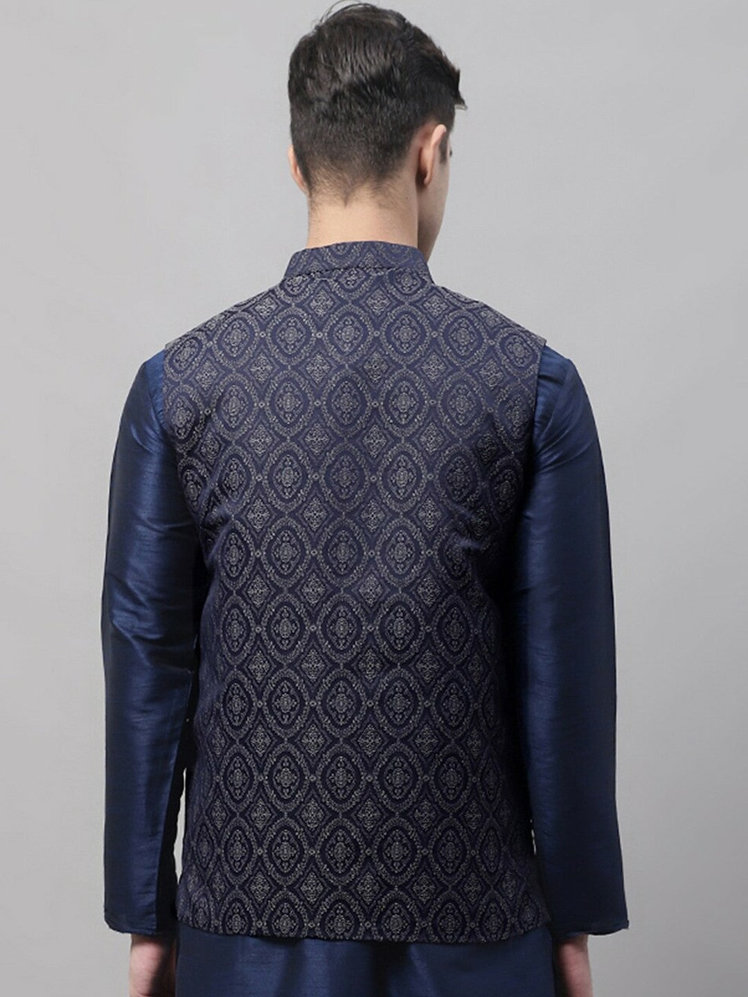 Buy Men’s Woven Design Mandarin Collar Nehru Jacket – Stylish & Comfortable | Indiaista