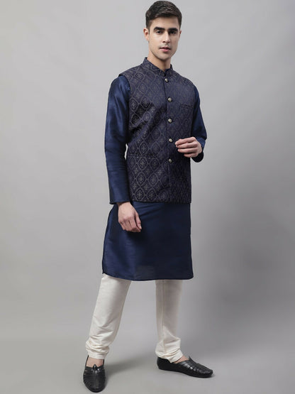 Buy Men’s Woven Design Mandarin Collar Nehru Jacket – Stylish & Comfortable | Indiaista