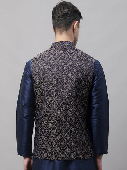 Buy Men’s Woven Design Nehru Jacket – Stylish Waistcoat with Mandarin Collar | Indiaista