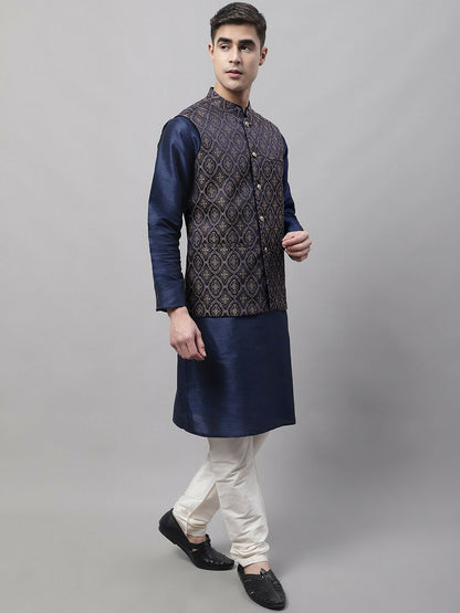 Buy Men’s Woven Design Nehru Jacket – Stylish Waistcoat with Mandarin Collar | Indiaista